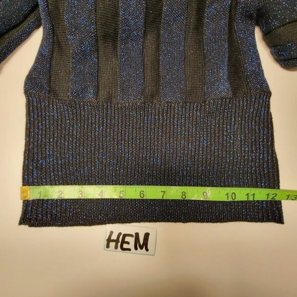 BLUE Glitter Stretchy Tunic Knit Dress or Glitter Top One Size - Picture 6 of 12